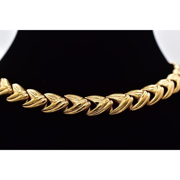 Krementz Vintage Choker Chain Necklace Linked Gold Tone Chunky Signed 60s BinBQ - Picture 3 of 12